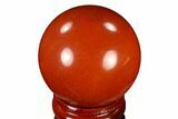 Polished Red Jasper Sphere - Brazil #116027-1